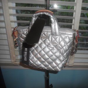 NWT MZ WALLACE Tin Metallic Micro Sutton Crossbody